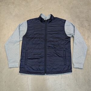 FootJoy FJ Golf Hybrid Puffer Jacket Full Zip Men's L Navy Gray Performance